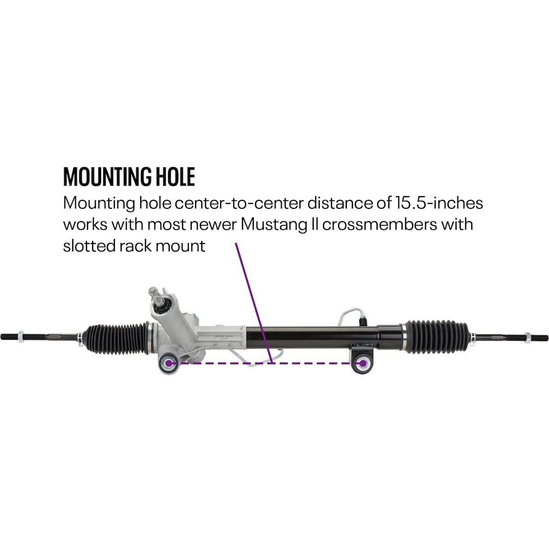 BRAND NEW Mustang II Power Steering Rack & Pinion, T-Bird Style