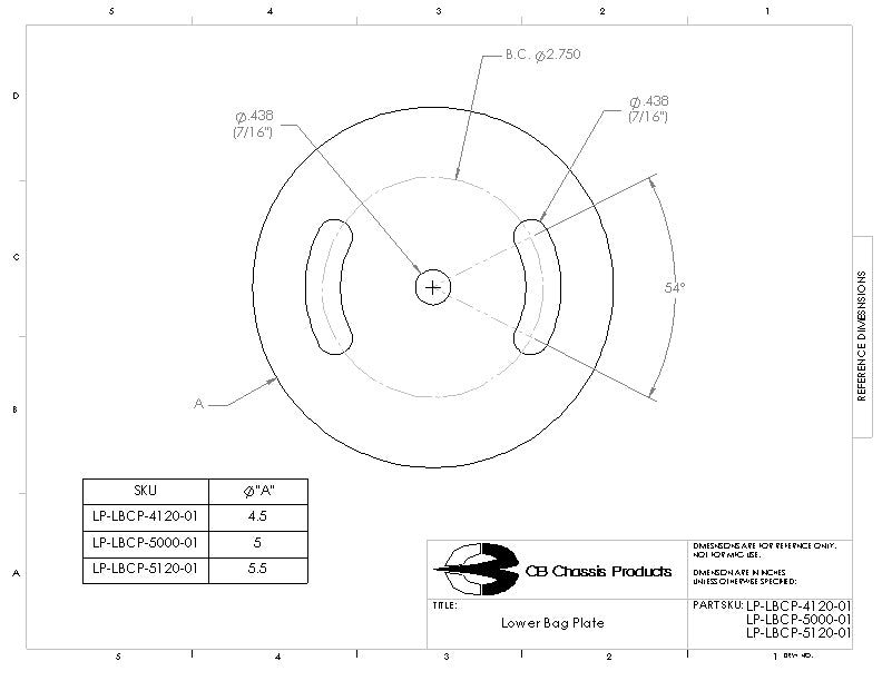 4.5" Lower Air Bag Mounting Plate