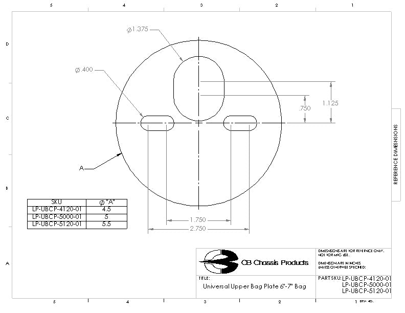 4.5" Upper Air Bag Mounting Plate - 6" & 7" bag